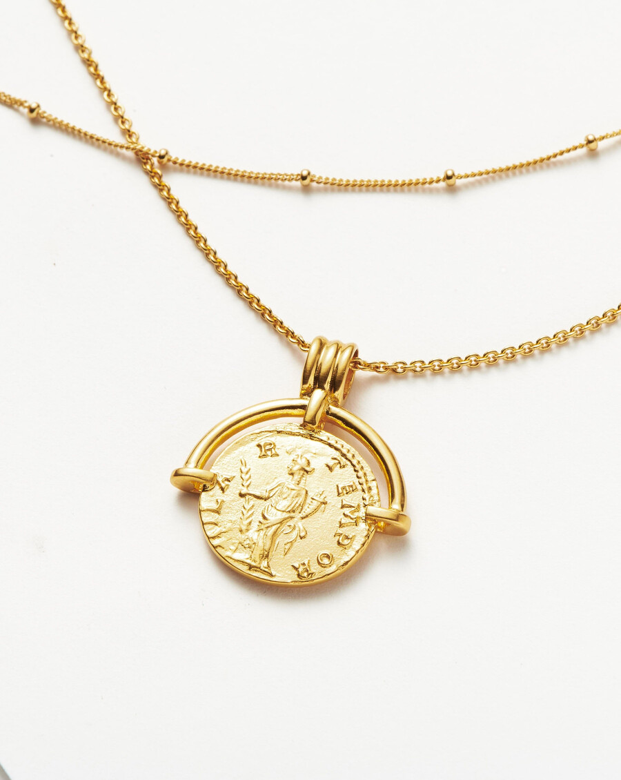 lucy williams halsketten-set mit römischem bogen – gold