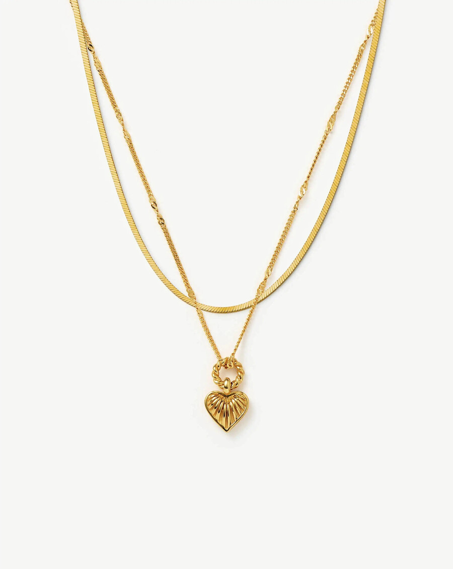 mini ridge herzketten-set – gold