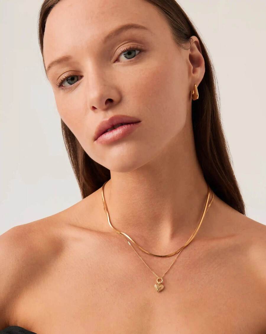mini ridge herzketten-set – gold
