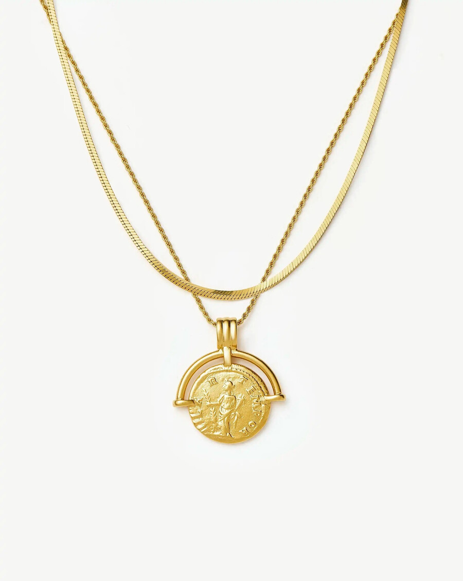 lucy williams halsketten-set „römischer bogen schlange aus gold