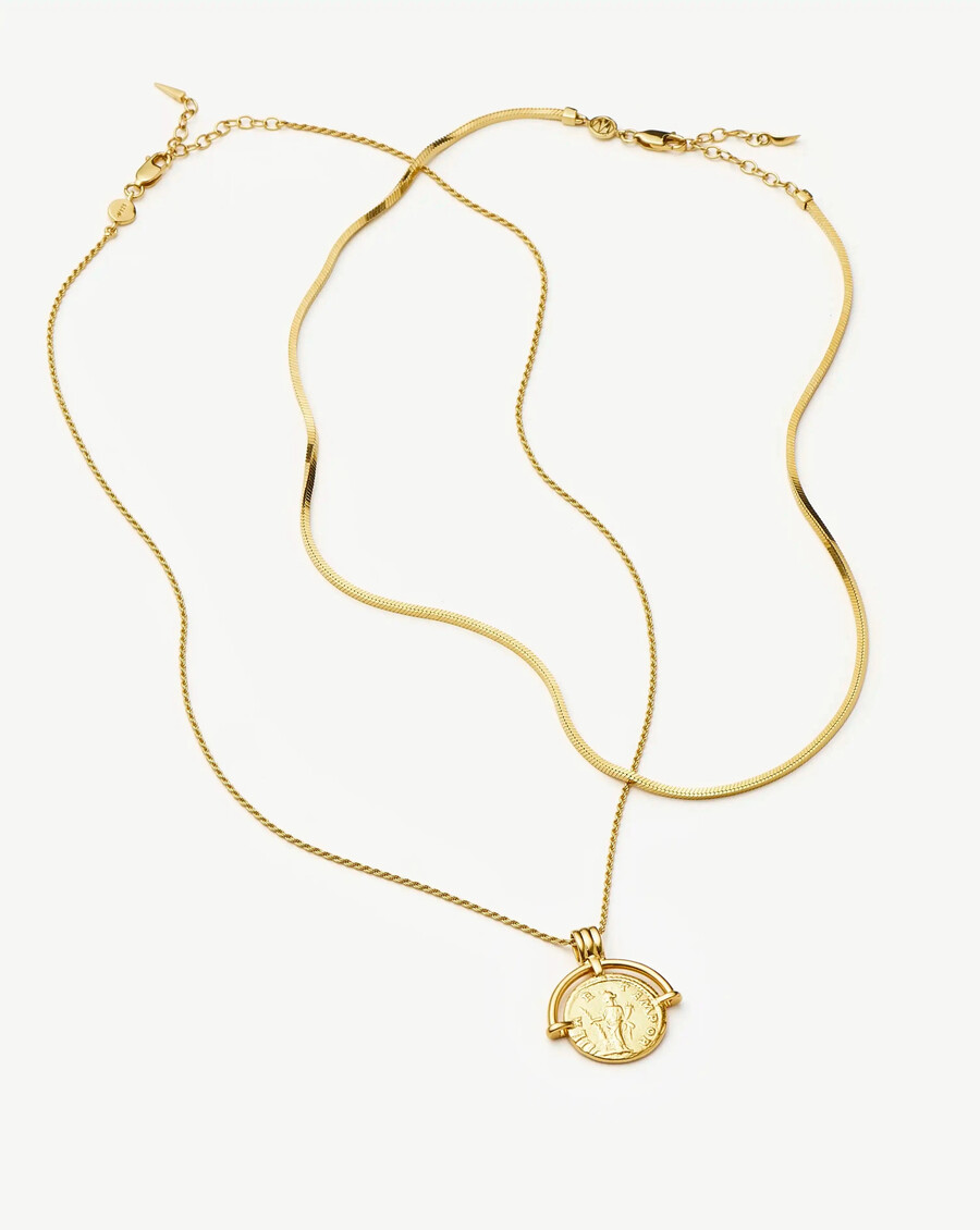 lucy williams halsketten-set „römischer bogen schlange aus gold