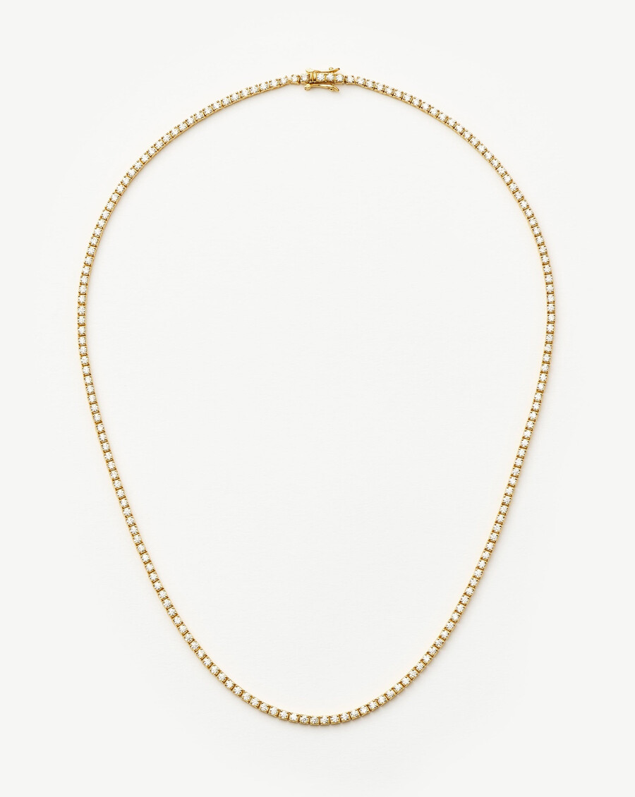 klassische tennis-halskette – 18 karat gold vermeil