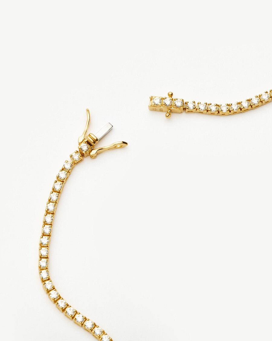 klassische tennis-halskette – 18 karat gold vermeil