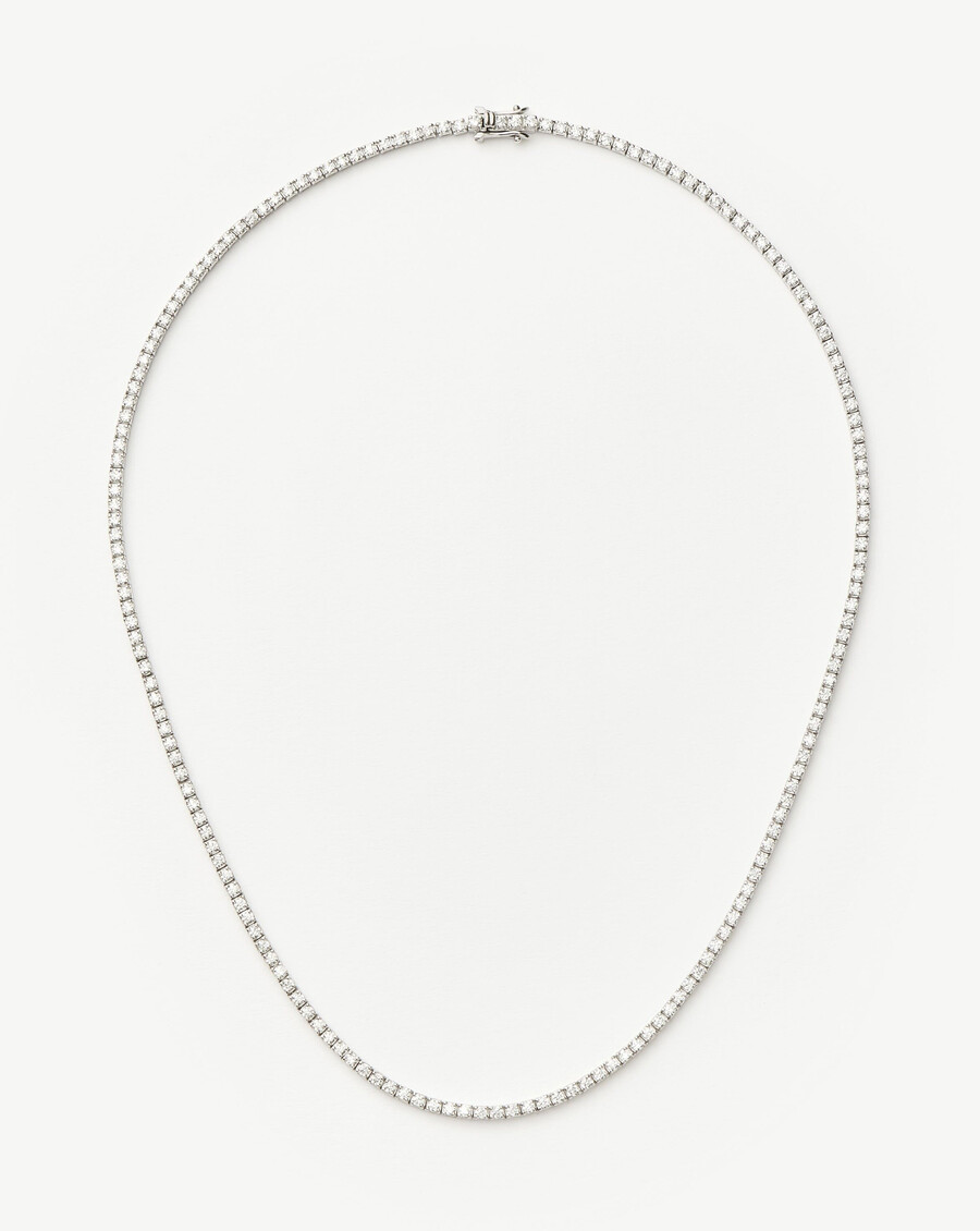 klassische tennis-halskette – sterlingsilber