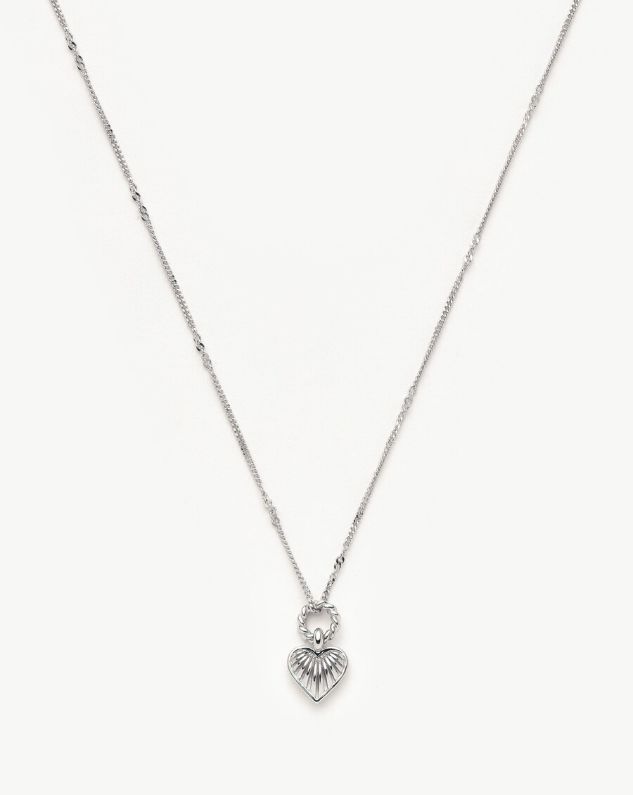 mini ridge herzanhänger-halskette – sterlingsilber