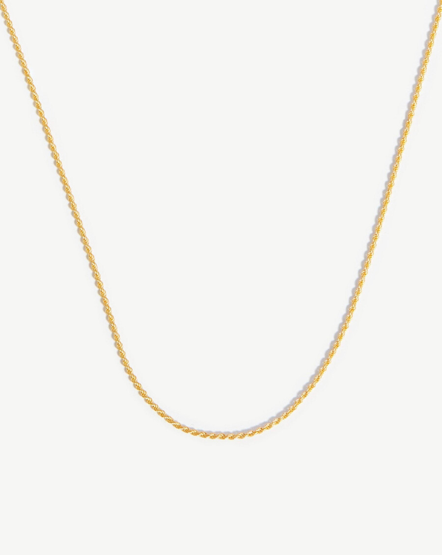 mittellange seilketten-halskette - 18 karat gold vermeil