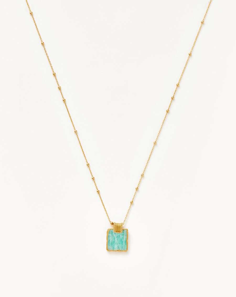 lena charm halskette - 18 karat vergoldetamazonit