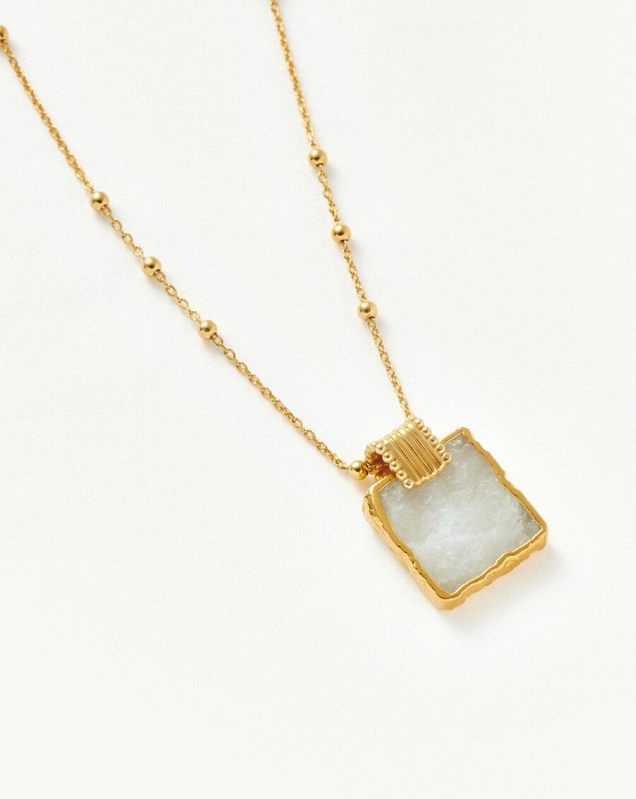 lena charm halskette – 18 karat vergoldetregenbogenmondstein