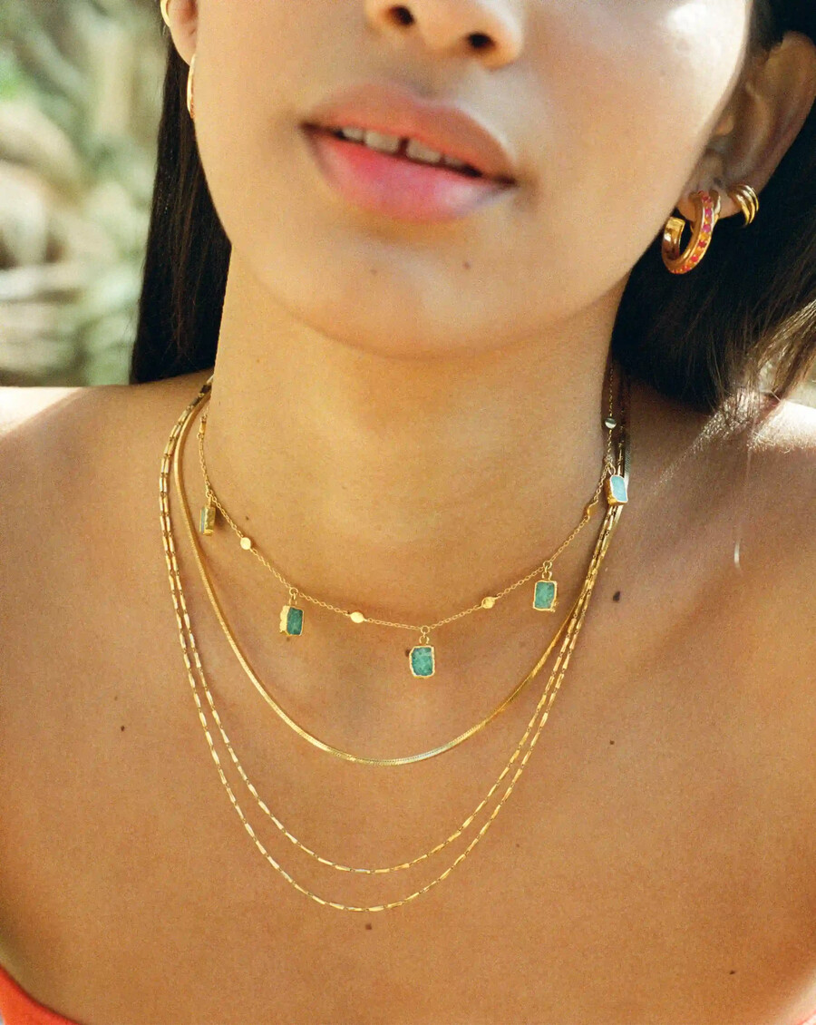 lena charm choker - 18 karat vergoldetamazonit