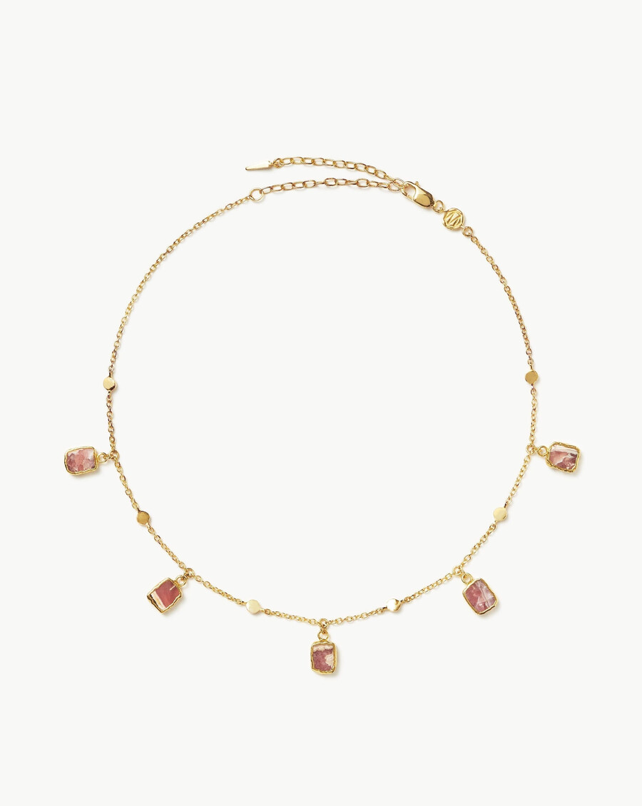 lena charm choker – 18 karat vergoldetrhodochosit
