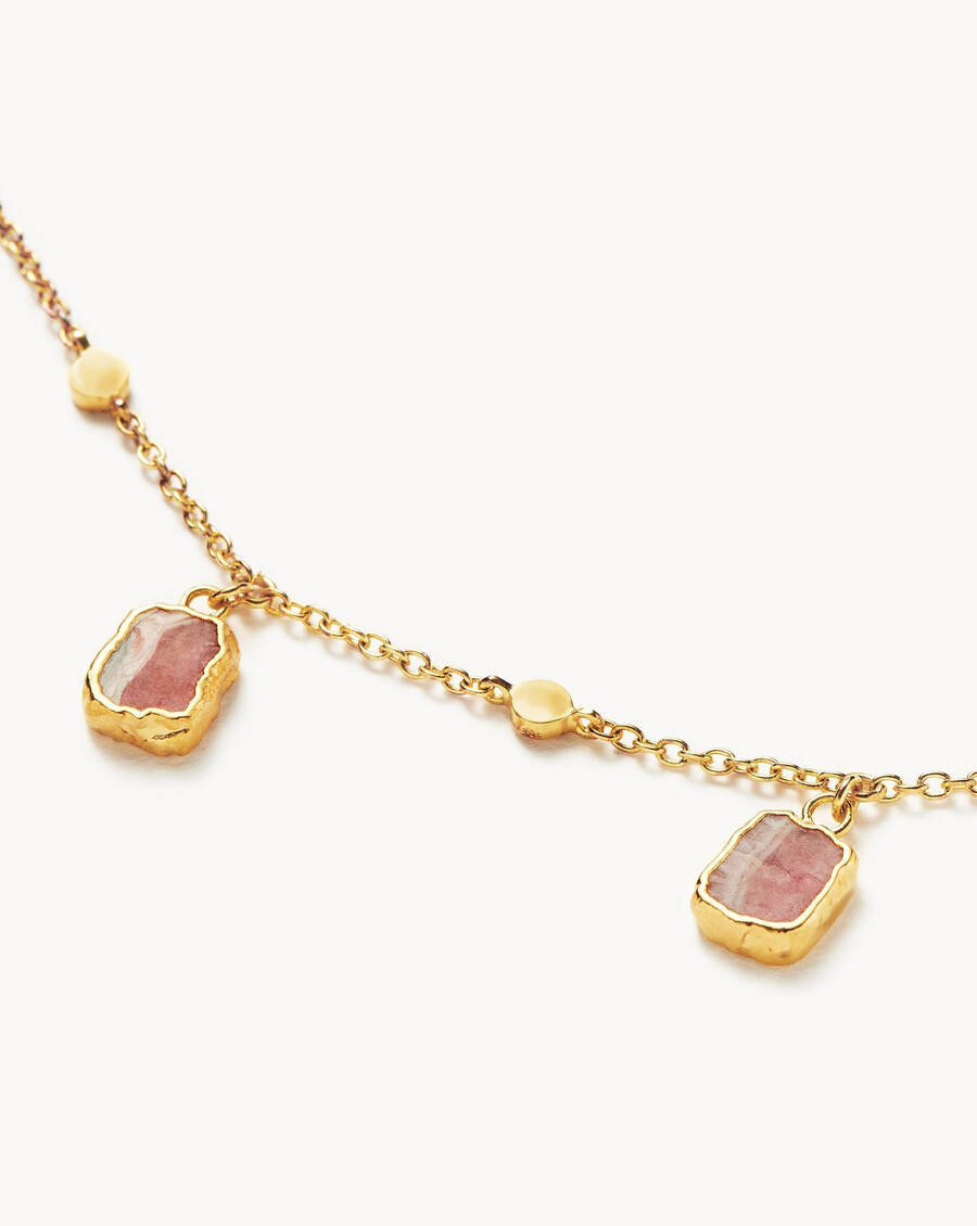 lena charm choker – 18 karat vergoldetrhodochosit