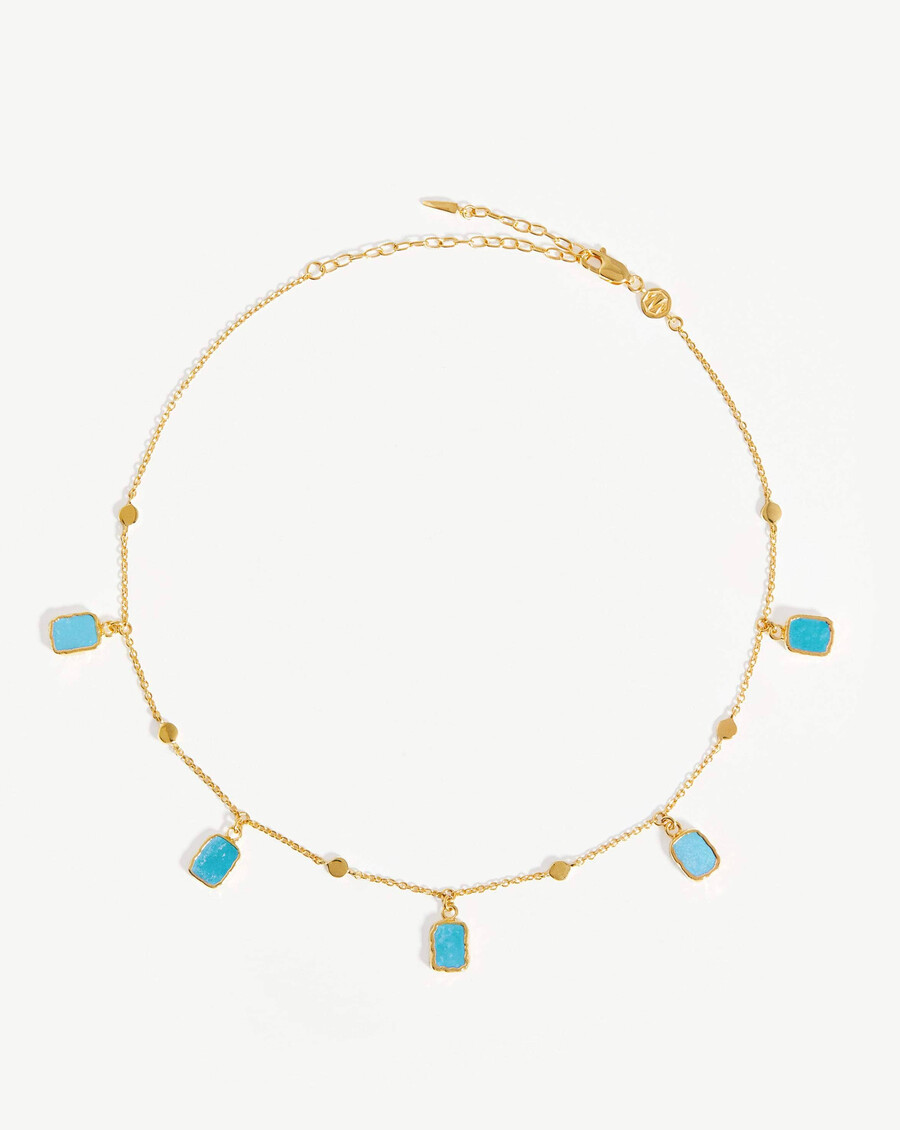 lena charm choker - 18 karat vergoldettürkis