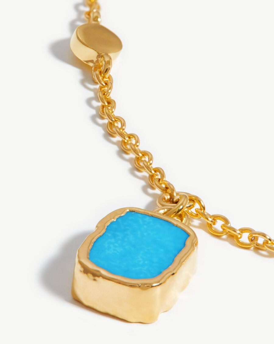 lena charm choker - 18 karat vergoldettürkis