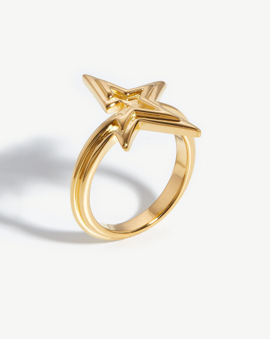 sternenring „himmlischer grat – 18 karat gold vermeil