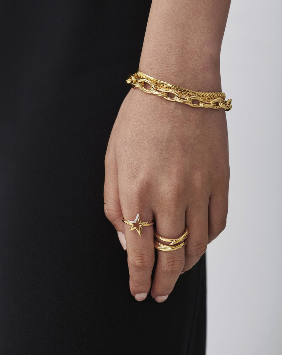 himmlischer pavé-sternenring – 18 karat gold vermeilzirkonia