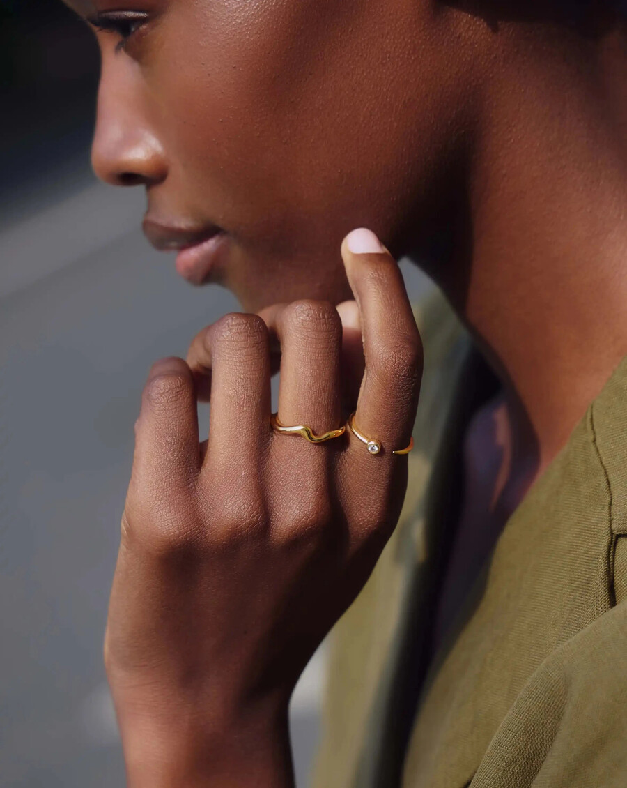 interstellar ring – 18 karat gold vermeilzirkonia