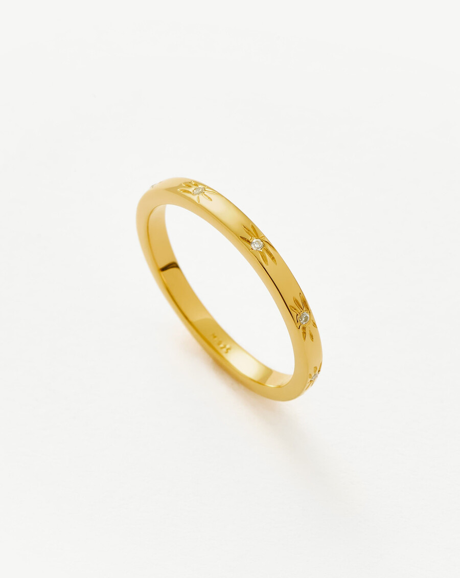 interstellarer sternen-stapelring – 18 karat gold vermeil