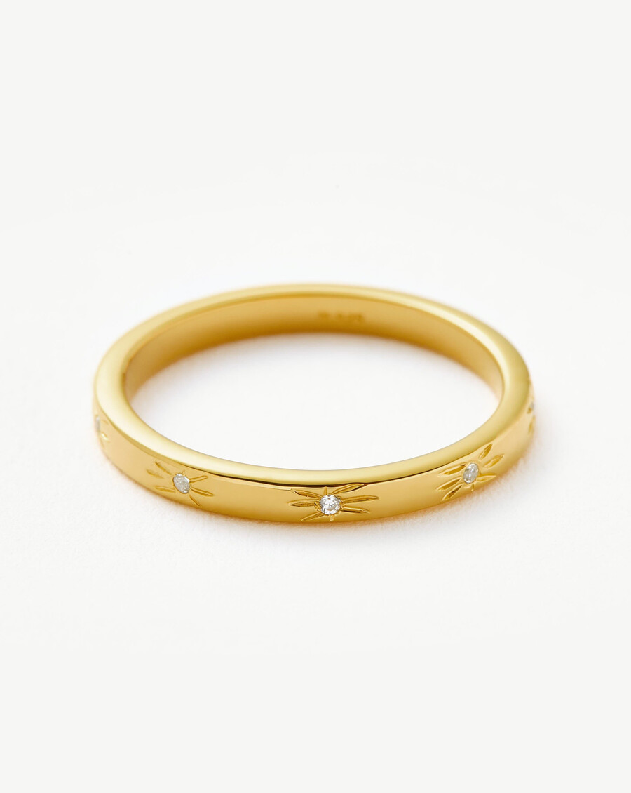 interstellarer sternen-stapelring – 18 karat gold vermeil