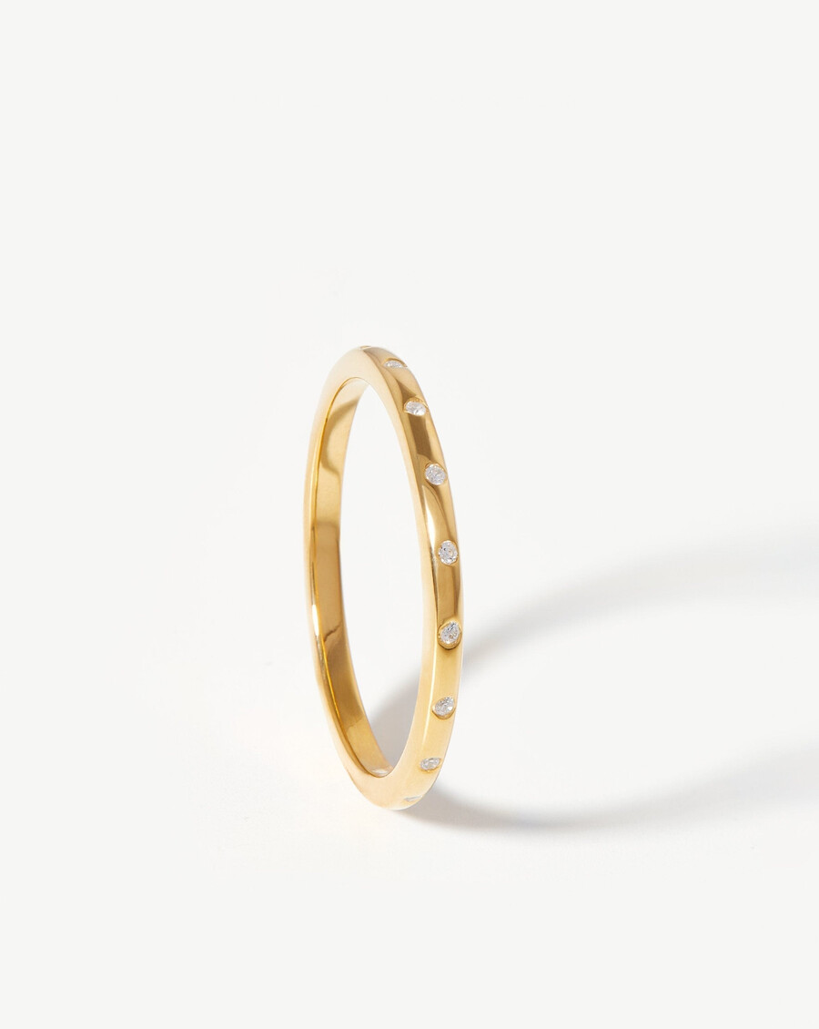 sonnenbesetzter ring – 18 karat gold vermeilzirkonia