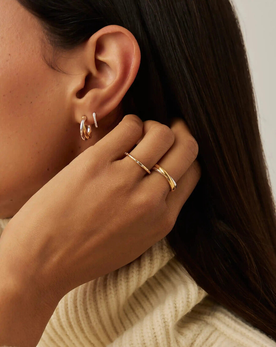 sonnenbesetzter ring – 18 karat gold vermeilzirkonia