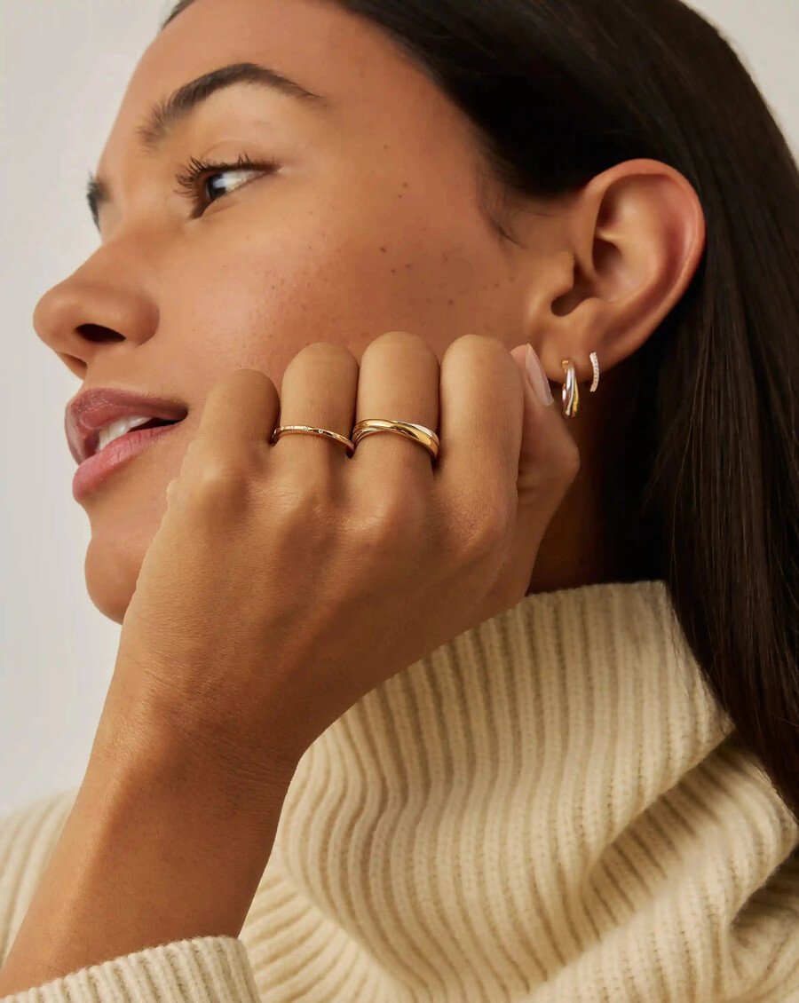 sonnenbesetzter ring – 18 karat gold vermeilzirkonia