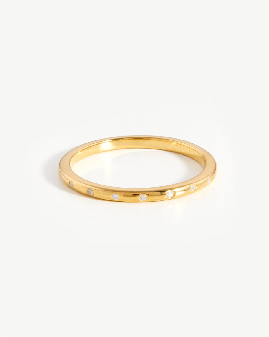 sonnenbesetzter ring – 18 karat gold vermeilzirkonia
