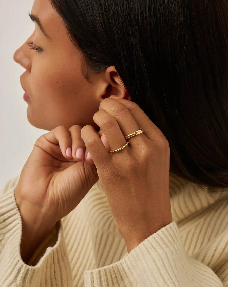 sonnenbesetzter ring – 18 karat gold vermeilzirkonia