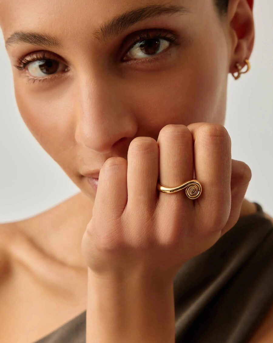 spiral-stapelring – gold