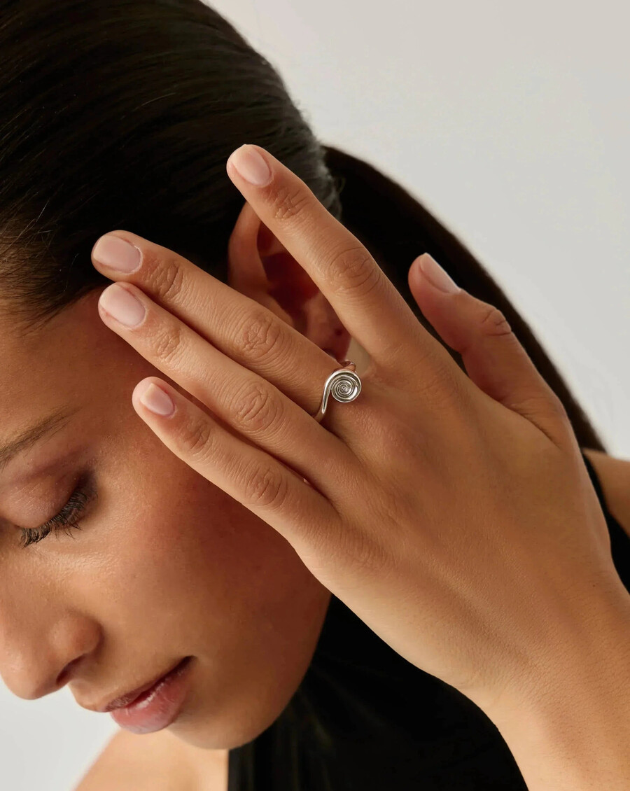 spiral-stapelring – silber