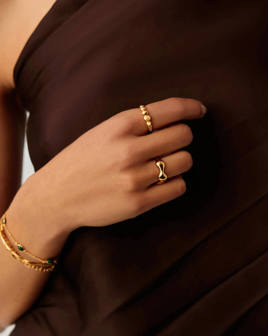 eny puffy stapelring - gold