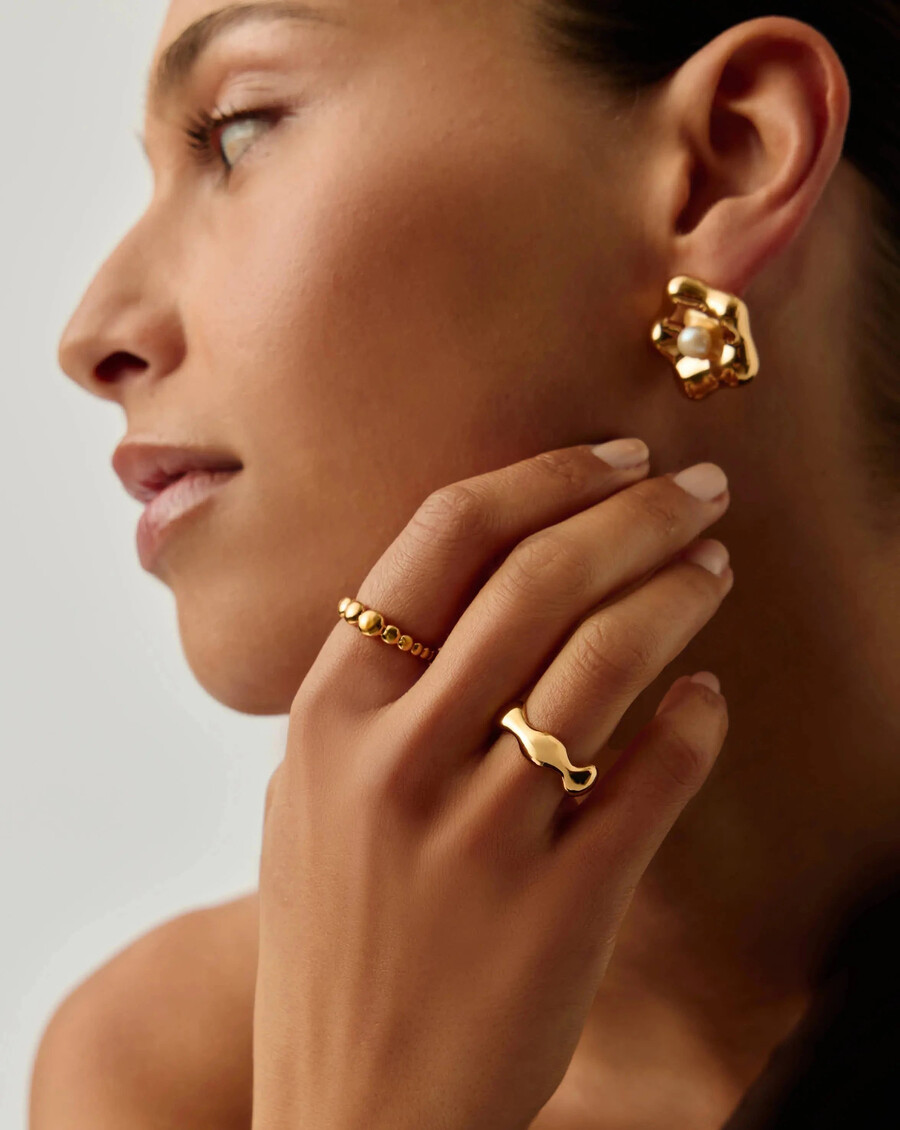 eny puffy stapelring - gold