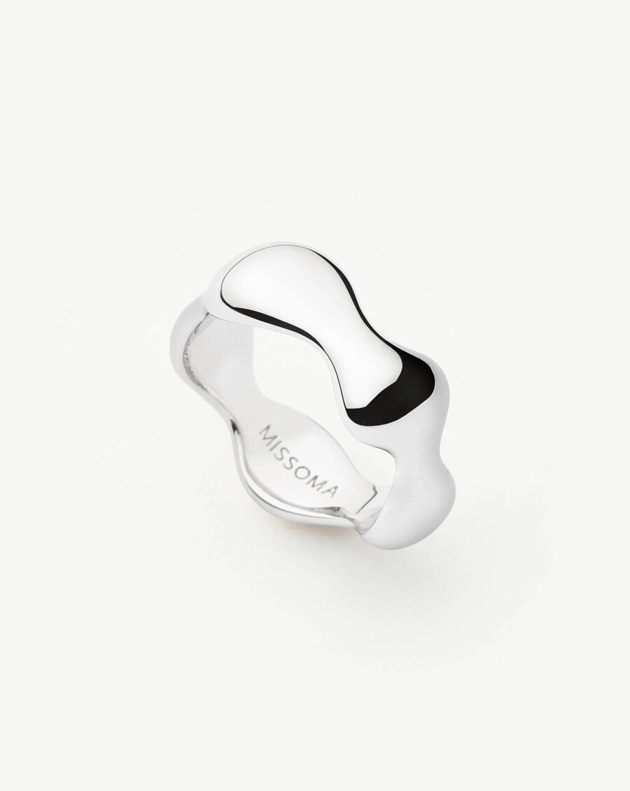 eny puffy stapelring - silber