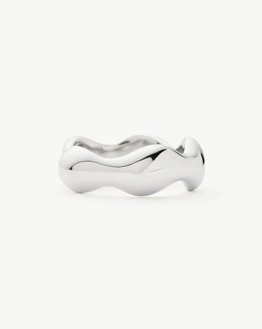 eny puffy stapelring - silber