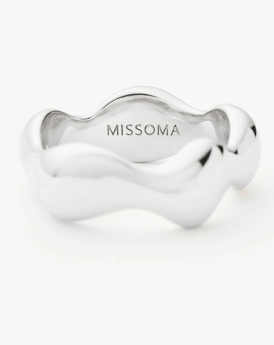 eny puffy stapelring - silber
