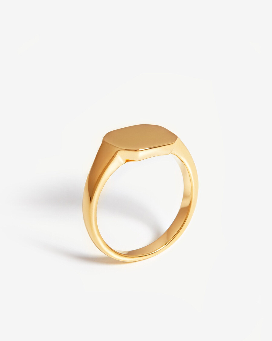 gravierbarer octa-siegelring – 18 karat gold vermeil