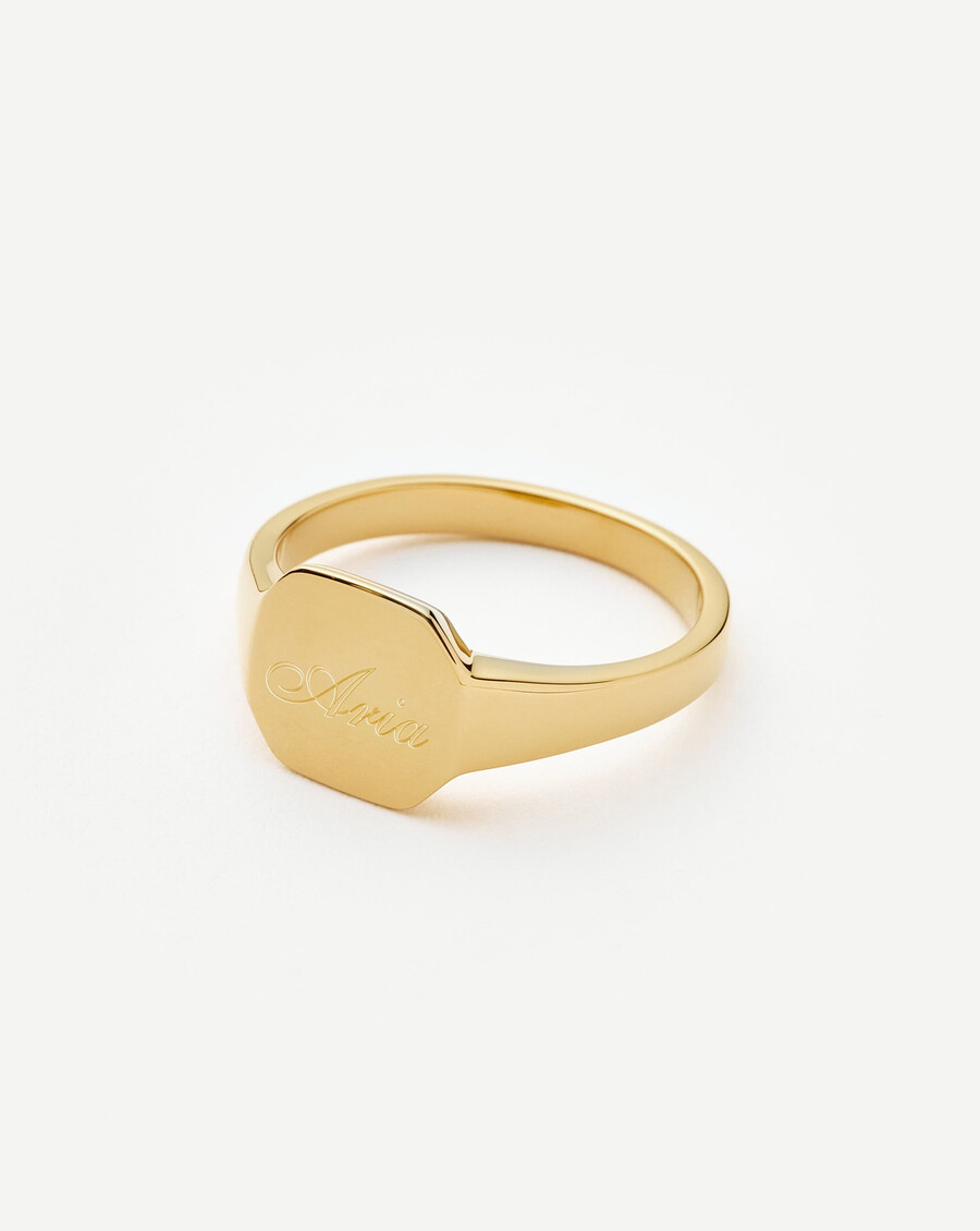gravierbarer octa-siegelring – 18 karat gold vermeil
