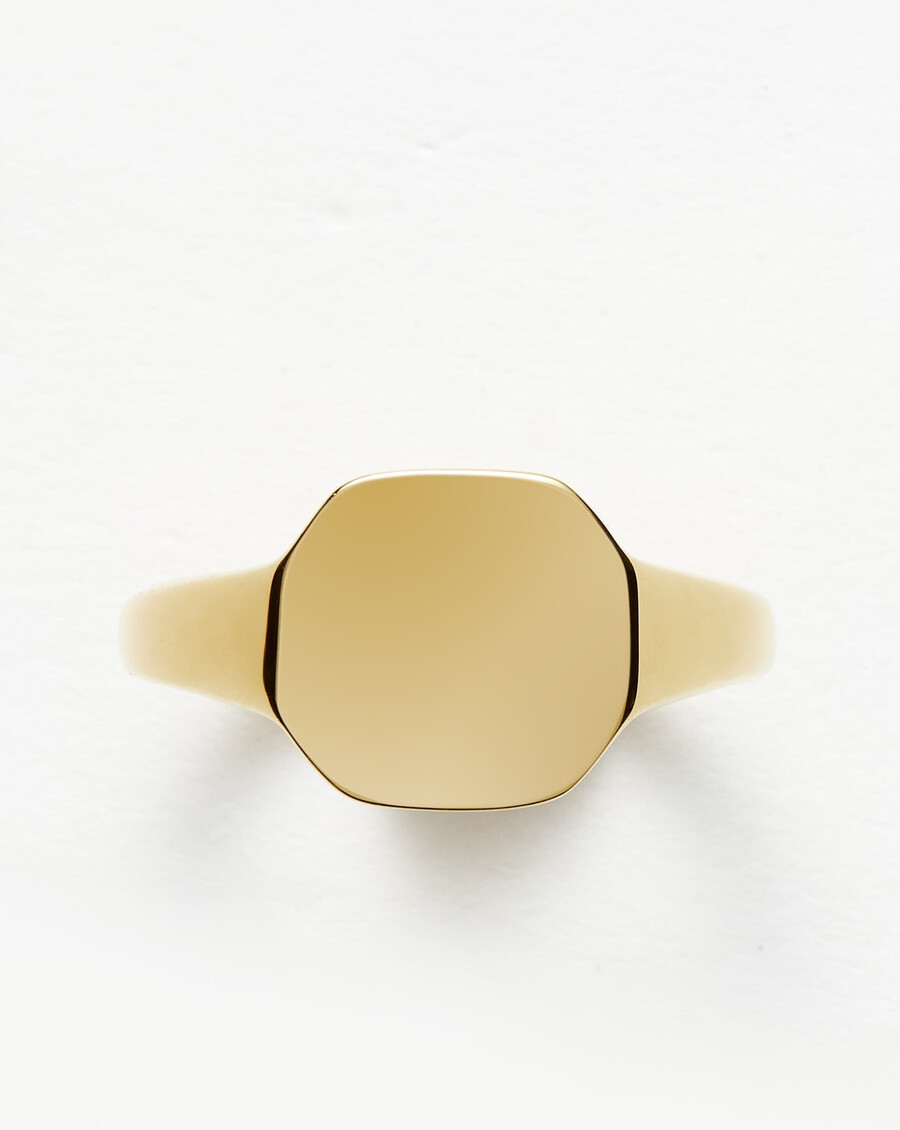 gravierbarer octa-siegelring – 18 karat gold vermeil