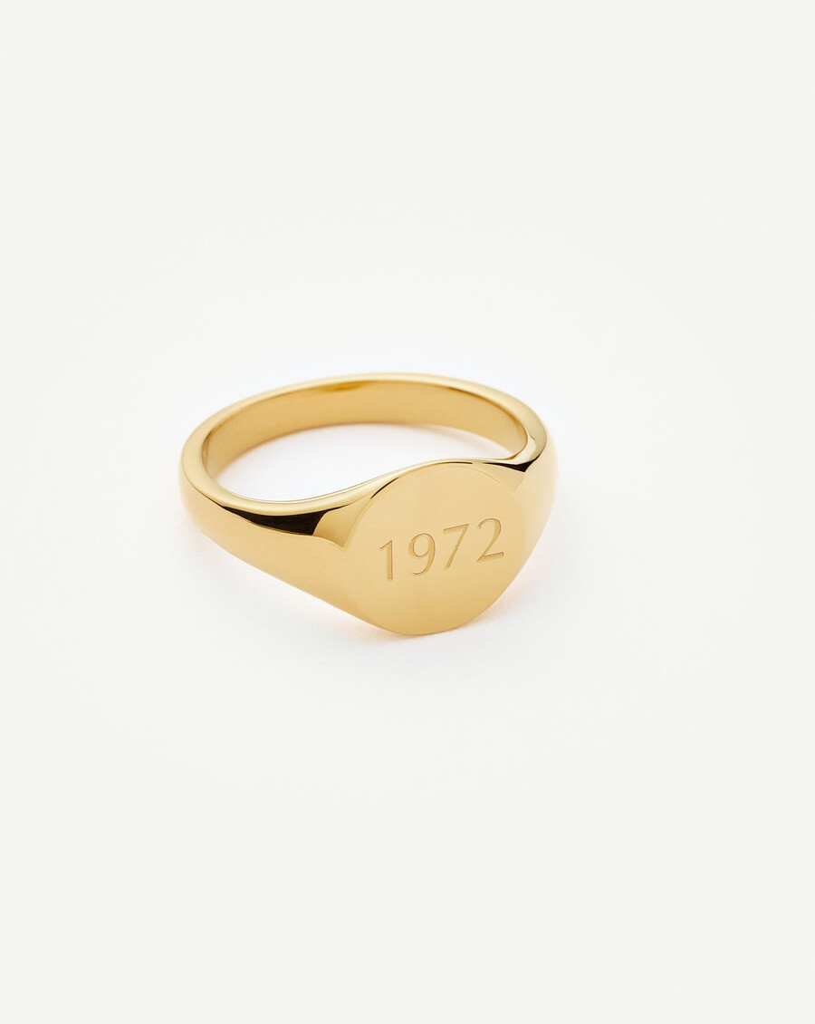 gravierbarer runder siegelring – 18 karat gold vermeil