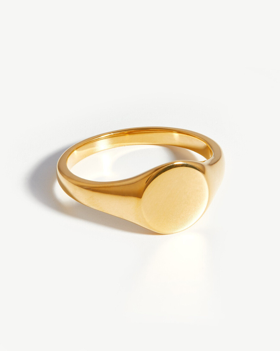gravierbarer runder siegelring – 18 karat gold vermeil