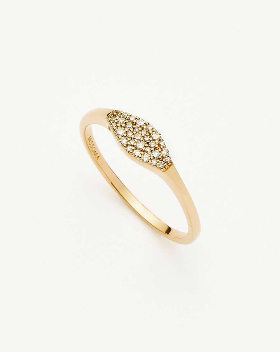 siegelring aus 14-karätigem massivgold mit diamanten