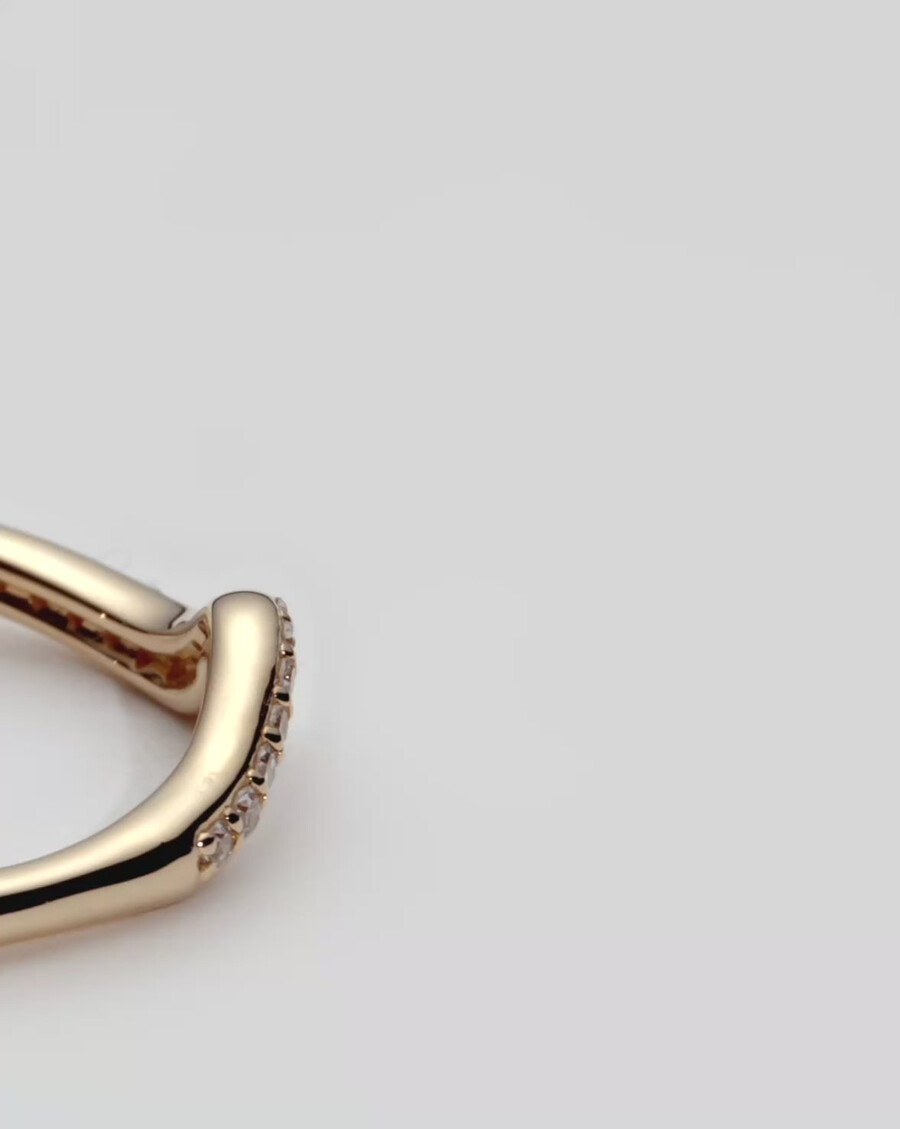 molten snow 14k massivgold diamant-stapelring