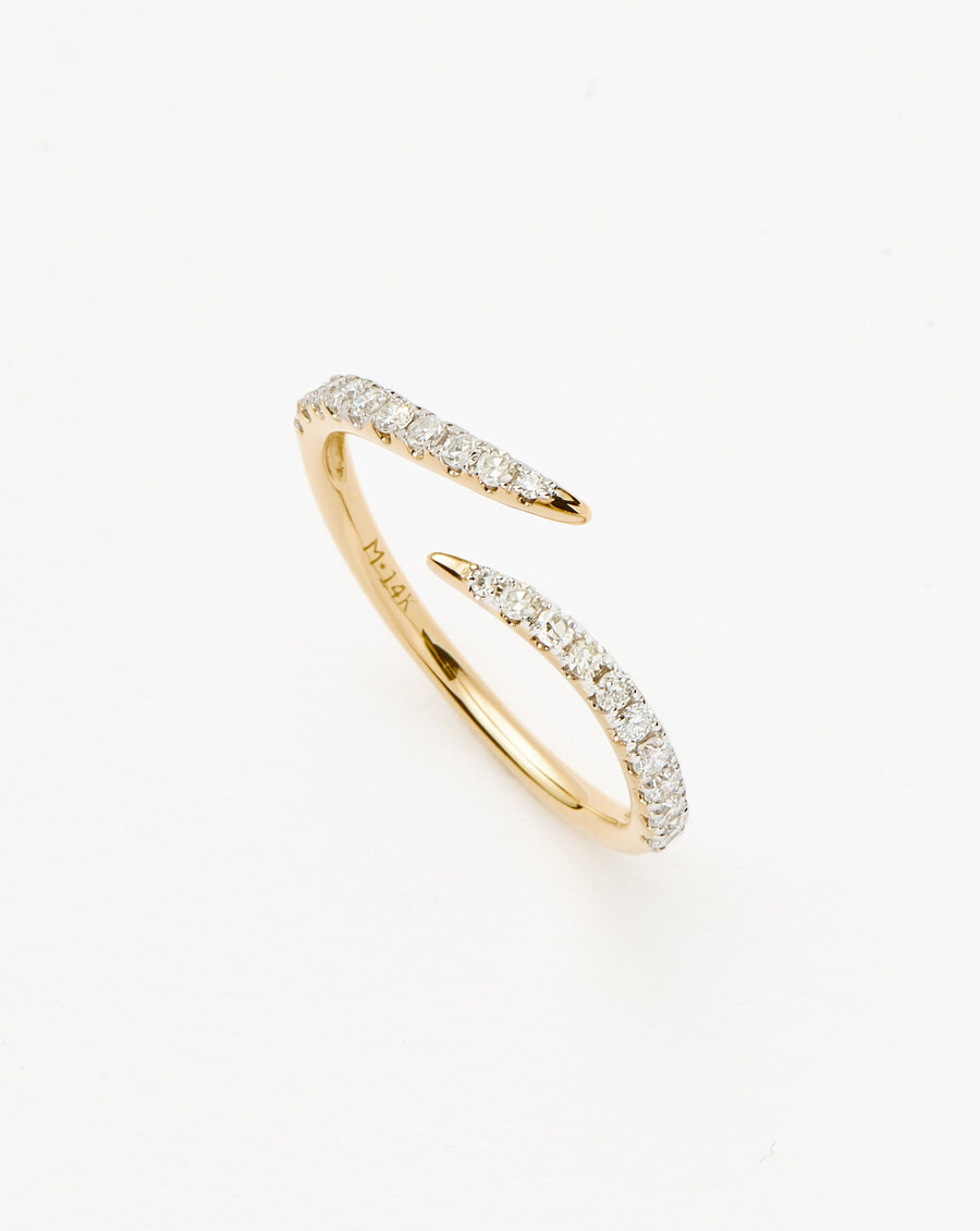 feiner offener krappenring – 14 karat massivgolddiamant