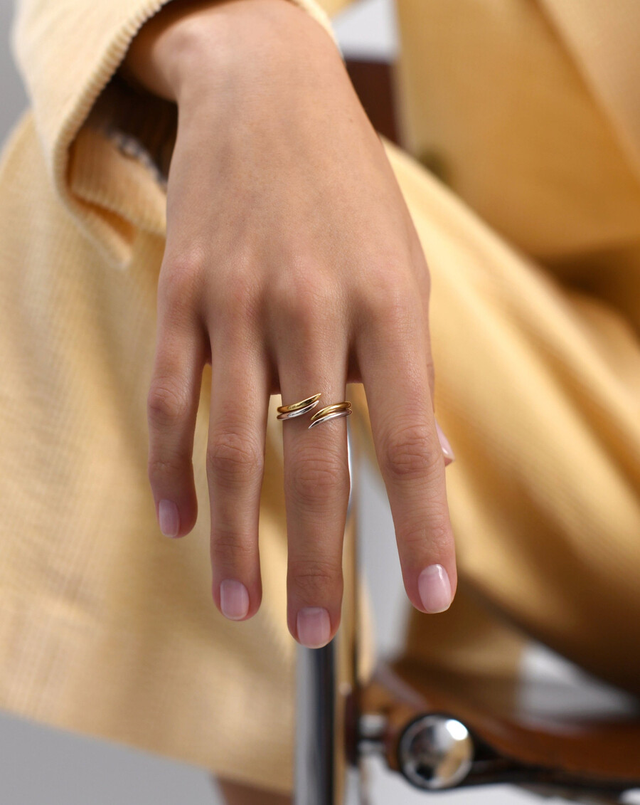 feiner offener krallenring – 14 karat massivgold
