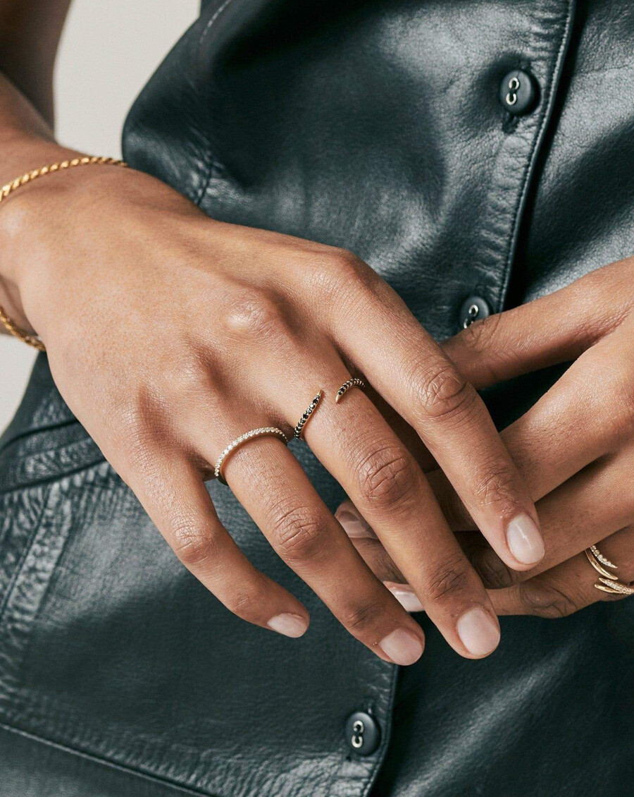 feiner schmaler ewigkeitsring – 14 karat weißgolddiamant