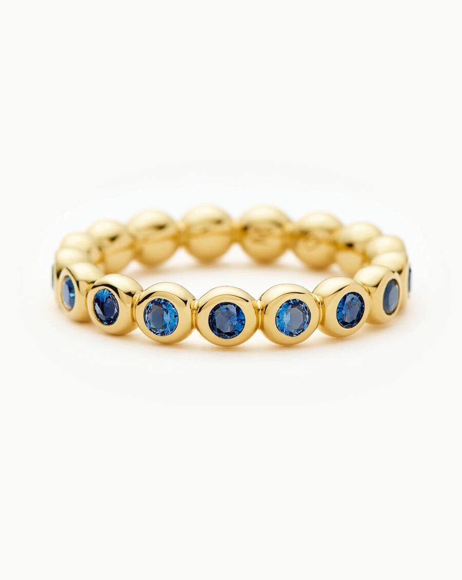tennis eternity stapelring - goldblau