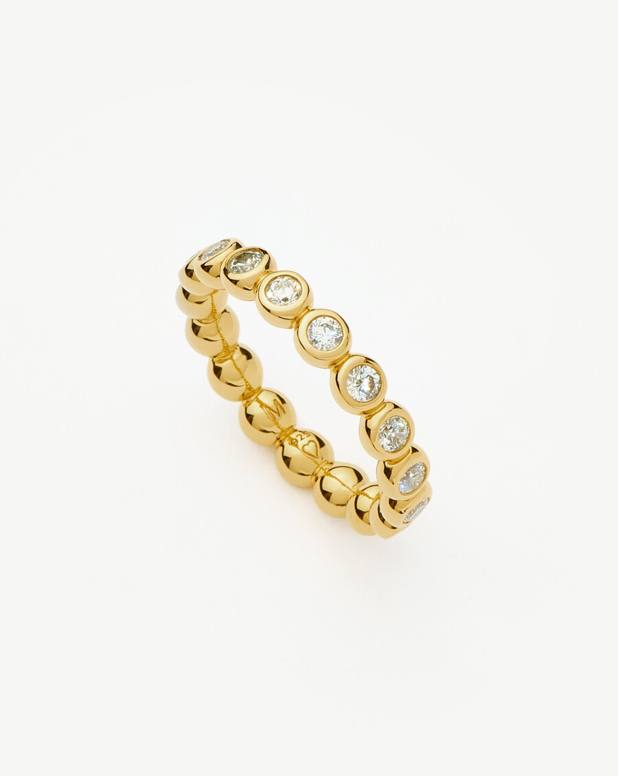 tennis eternity stapelring - gold