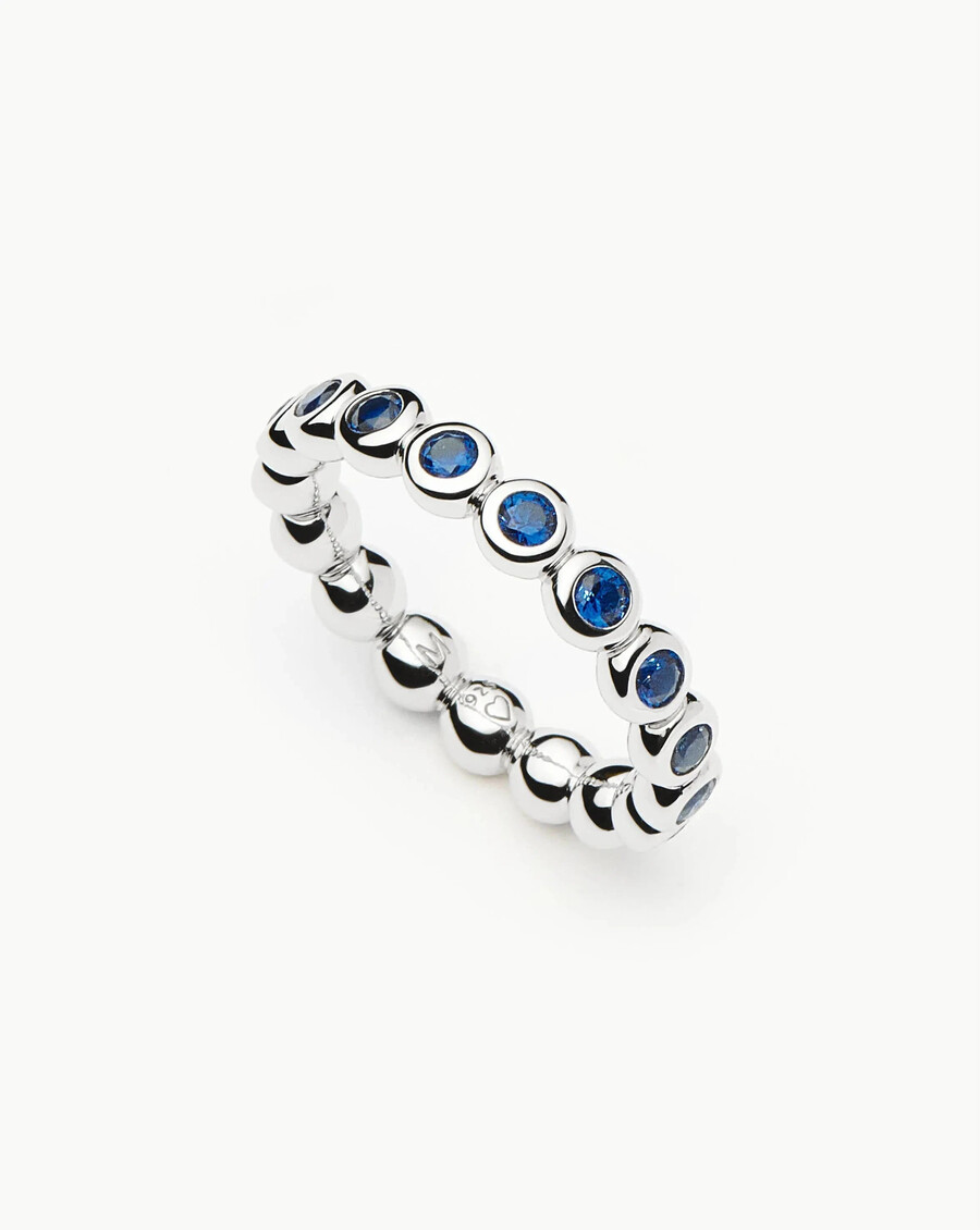 tennis eternity stapelring - sterlingsilberblau