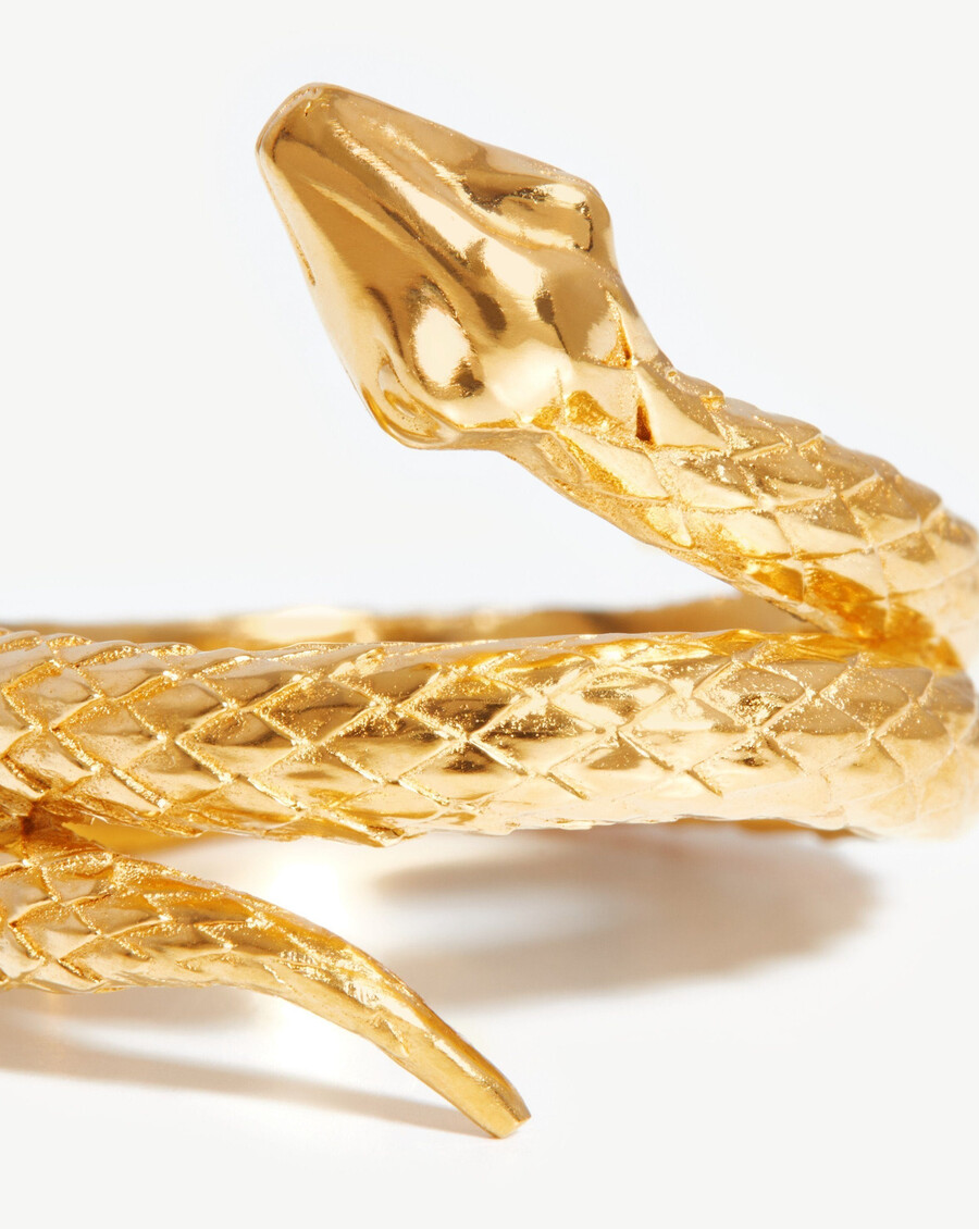 harris reed ring mit gewundener schlange – 18 karat vergoldet