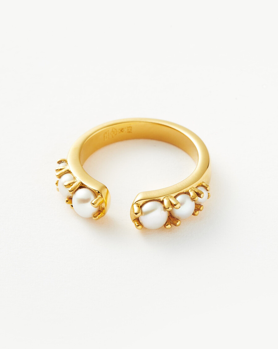 harris reed offenheitsring - 18 karat gold vermeilperle
