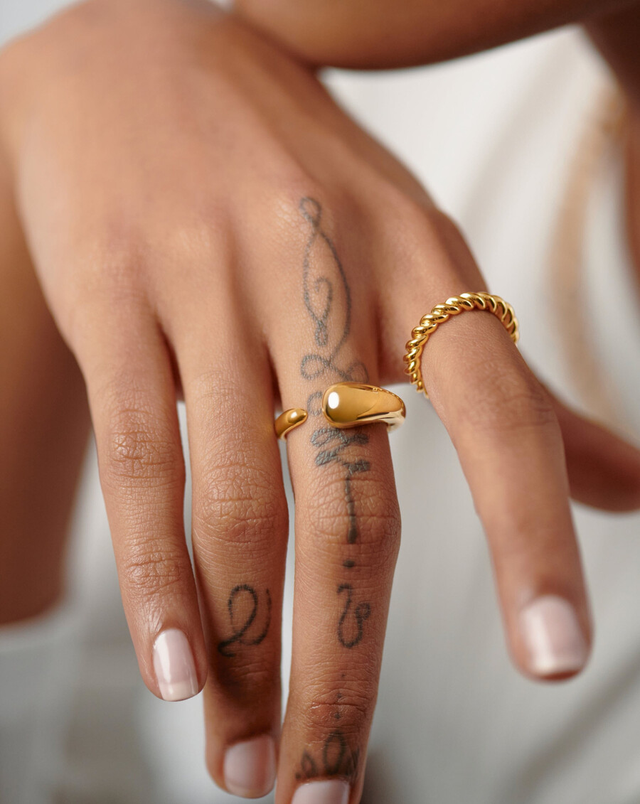 lasso-stapelring – 18 karat gold vermeil